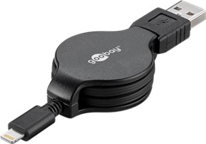 USB charging and sync cable, retractable 