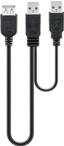 USB 2.0 Hi-Speed Dual-Power cable, black