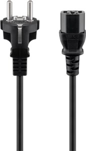 Cold-device connection cord; 1.5 m, black
