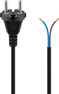 Universal connection cord for vacuum cleaners; 7.5 m, black