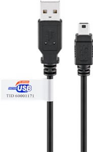 USB 2.0 Hi-Speed cable with USB certificate, Black
